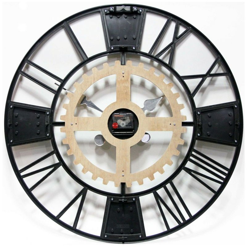 Infinity Instruments 20062 Decorative Traditional Graham Large Oversize 24 Inch Diameter Quartz Battery Powered Wall Clock, with Silent Movement