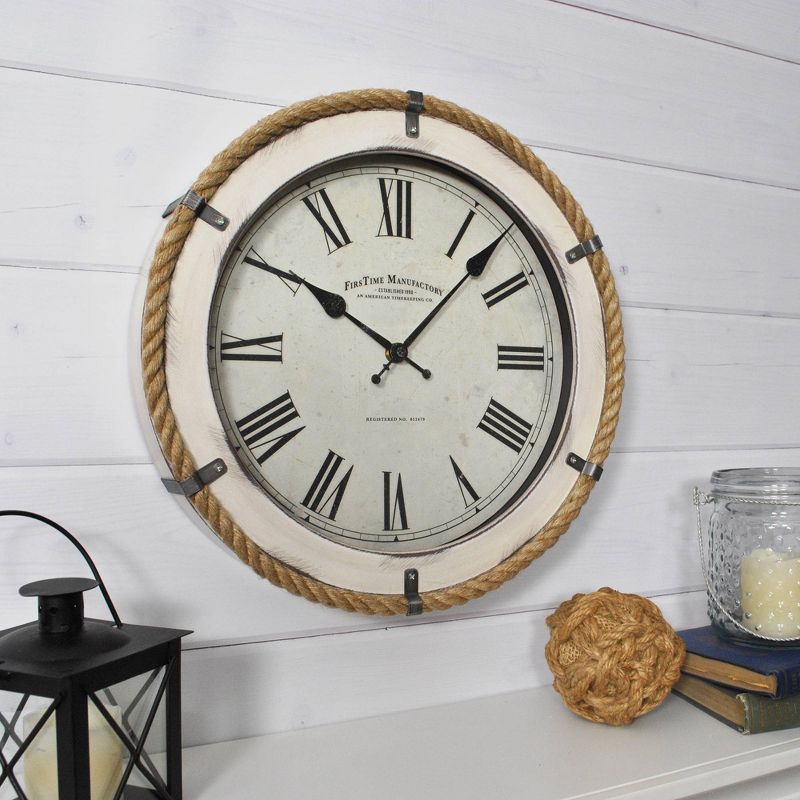 Whitewashed Rope Wall Clock - Firstime & Co.