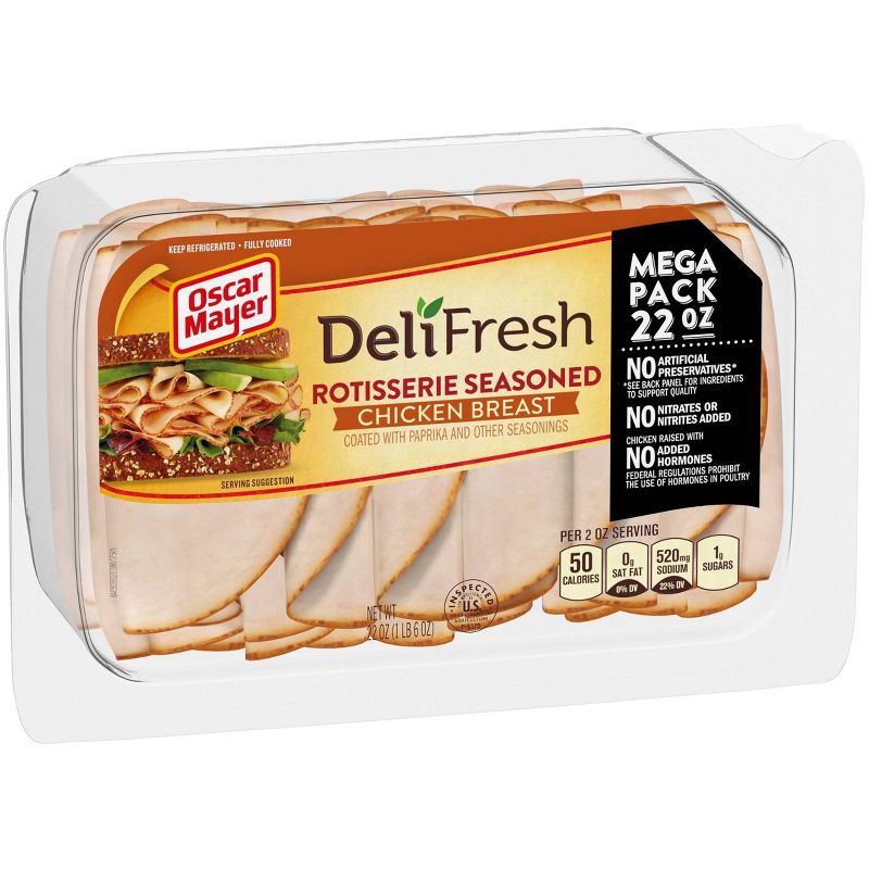 Oscar Mayer Deli Fresh Sliced Rotisserie Seasoned Chicken Breast - 22oz