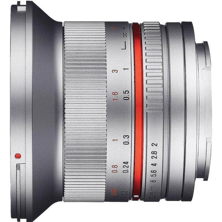 Samyang SY12M-MFT-SIL 12mm F2.0 Ultra Wide Angle Lens for Micro 4/3rds, Silver