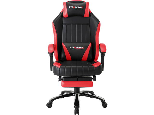 STARSPACE High Back 350lb Memory Foam Ergonomic Reclining Gaming Chair Metal Base - Adjustable Back Angle and Retractable Footrest Racing Executive Computer Desk Office Chair with Thick Padded Arms