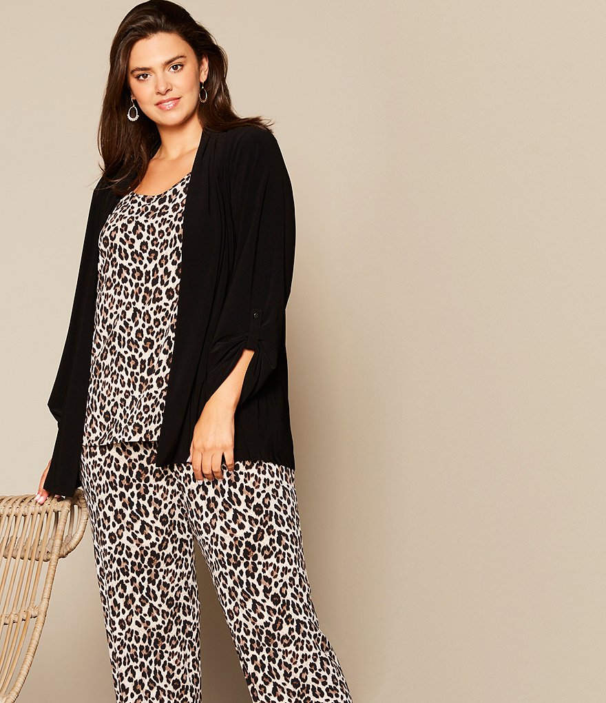 Investments Plus Size Soft Separates Long Sleeve Open-Front Jacket