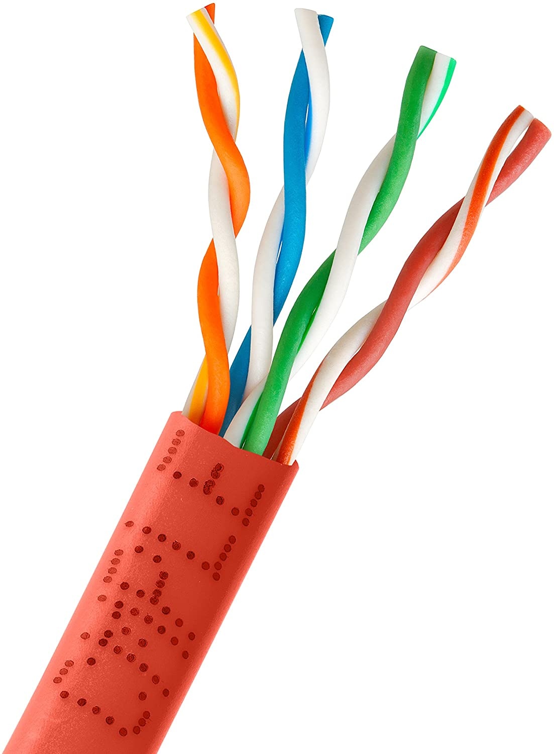 Cmple - Cat-5E Bulk Cable 350MHz UTP 24AWG Bare Copper CMR Rated 1000FT Red