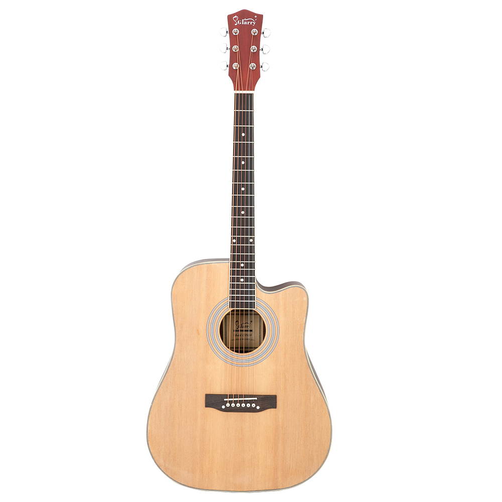 Glarry GT604 41 inch Dreadnought Spruce Front Cutaway Rosewood Back Folk Guitar with Bag & Board & Wrench Tool Burlywood