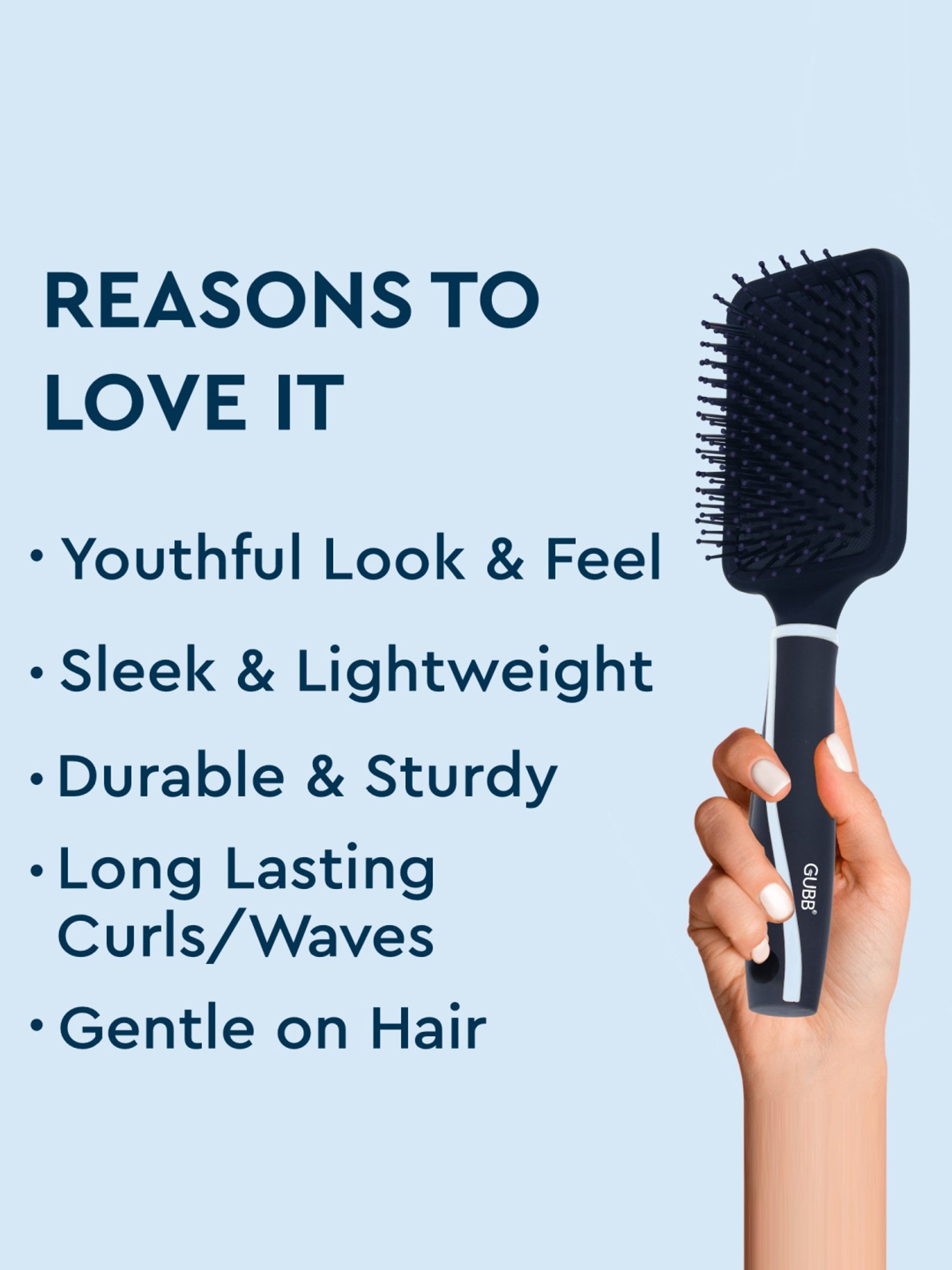 GUBB Paddle Brush for Hair Styling, Cushioned Large Hair Brush - Vogue Range