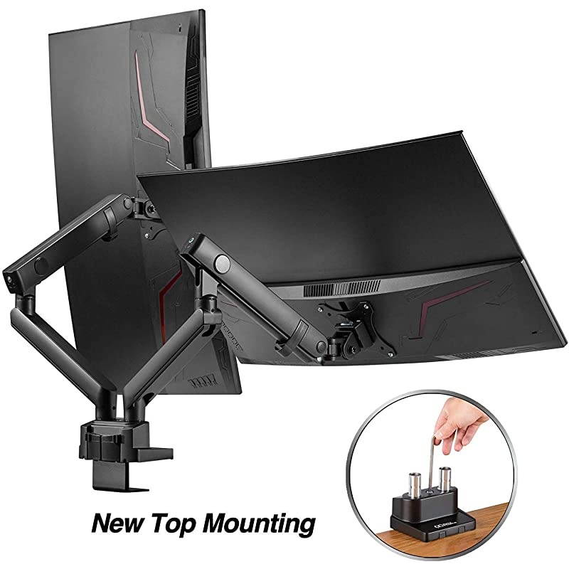 Dual 1332 Monitor Arm Desk Mount fits Two FlatCurved Monitor Full Motion Height Swivel Tilt Rotation Adjustable Monitor Arm VESACClampGrommetCable Management