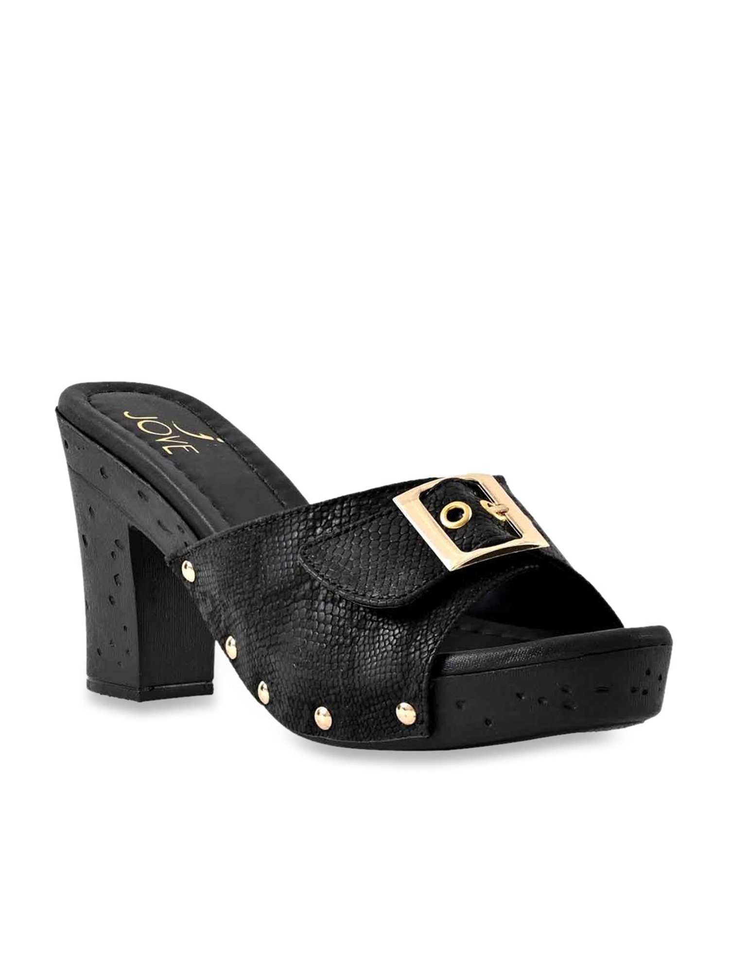 Jove Women's Black Casual Sandals