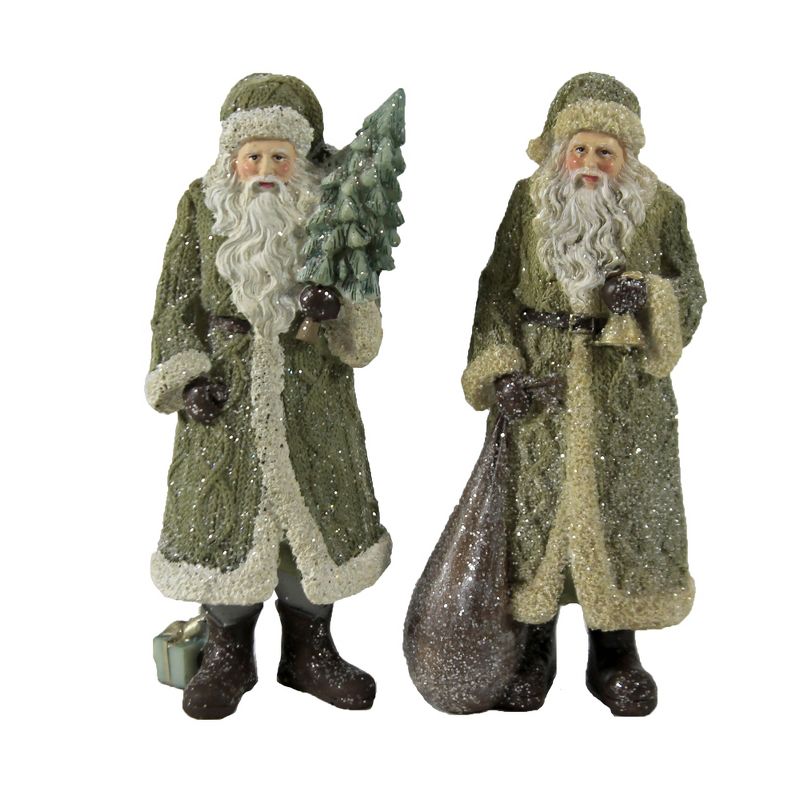 Christmas 6.75" Santa Set With Tree / Bag Woodland Bell  -  Decorative Figurines