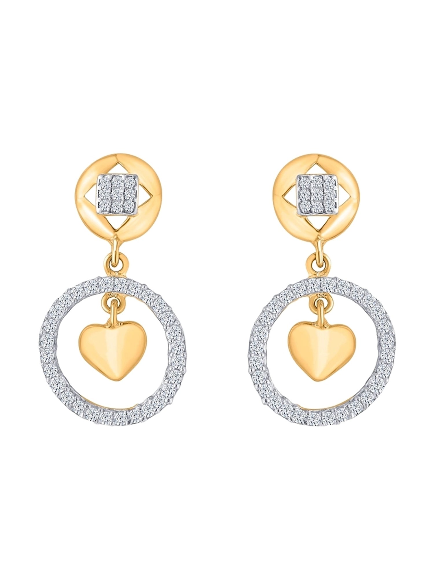 P.N.Gadgil Jewellers 22 Karat (916) BSI Hallmarked Yellow Gold Crystal Mist DanglerEarring For Woman