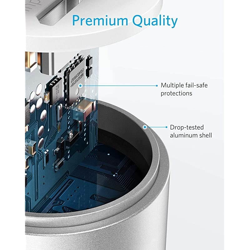 PowerCore+ Mini, 3350mAh Lipstick-Sized Portable Charger (Premium Aluminum Power Bank), One of The Most Compact External Batteries, Compatible with iPhone Xs/XR, Android Smartphones and More