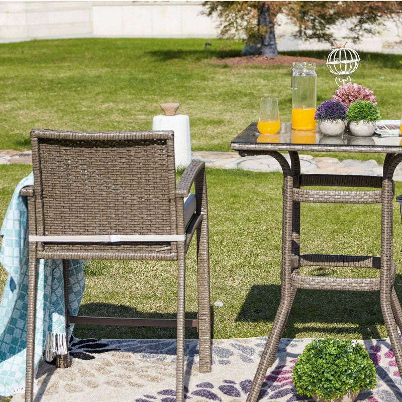 3pc Patio Bar Set Cream - Patio Festival