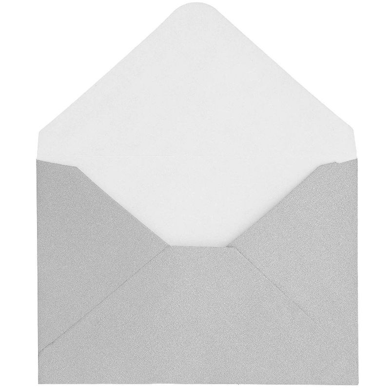 100-Count Bulk Mini Envelopes for Gift and Business Cards, Silver, 4" x 2.7"