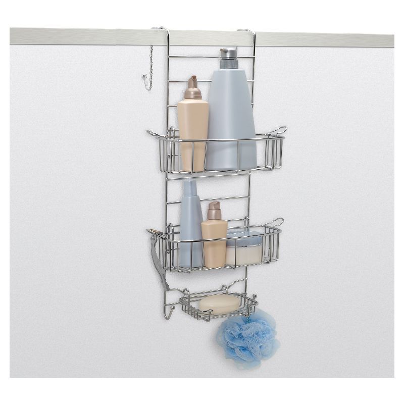Zenna Home Over the Door Adjustable Rust-Resistant Shower Caddy - Stainless Steel