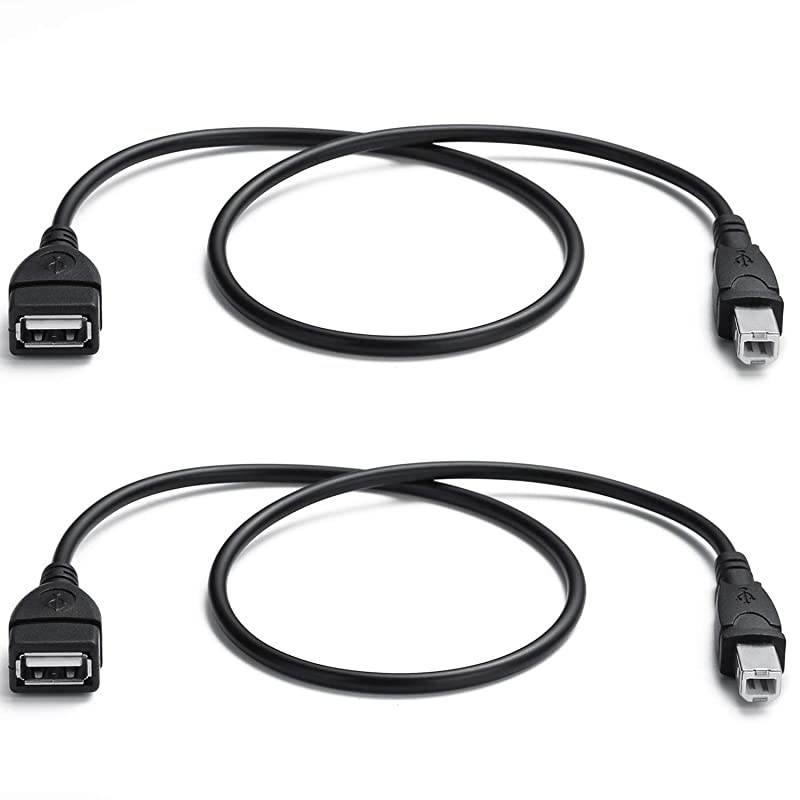 Pack USB 0 Cable A Female to USB B Male Cable for Printer Extender Connection Cables USBAFUSBBM Adapter USBAUSBB Cables Black