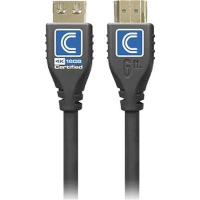 Comprehensive MHD18G-6PROBLK Connectivity Microflex Pro AV-IT Certif 18G Highspeed HDMI Cable Jet, Black - 6 ft.
