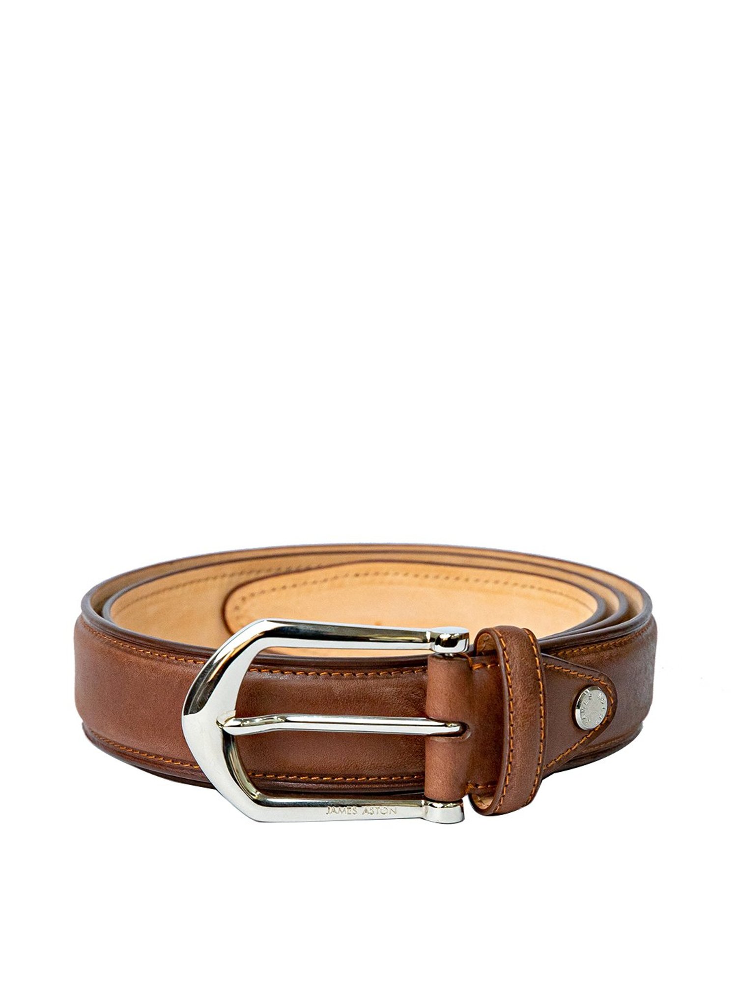 James Aston Brown Leather Waist Belt for Men