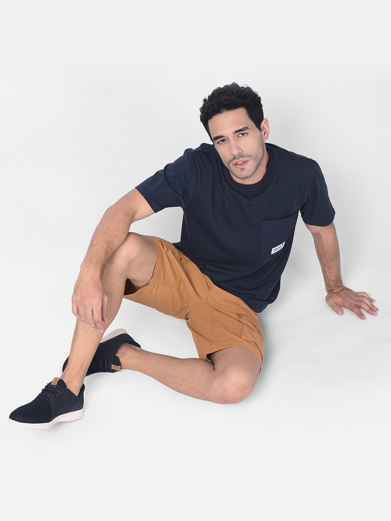 Timberland Navy Regular Fit Logo Print Crew T-Shirt