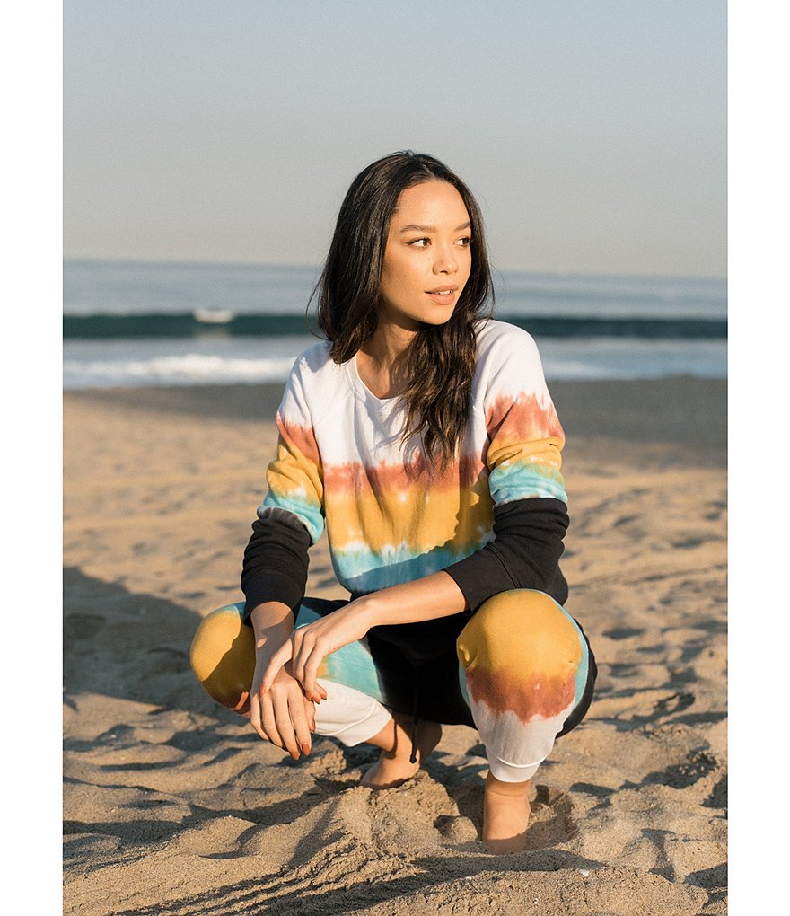 JALA Rainbow Tie-Dye Chill Pullover French Terry Coordinating Lounge Top
