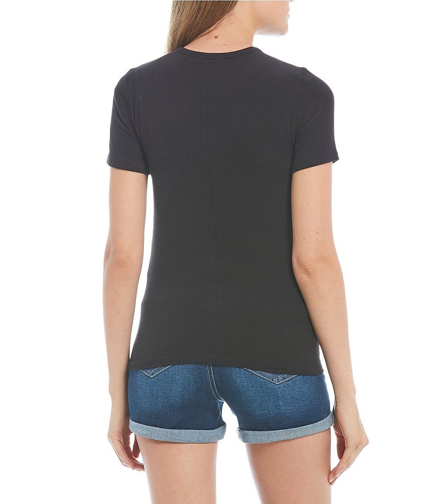 Copper Key Knit Short Sleeve Ribbed Knit Tee