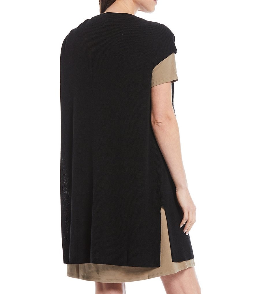 Eileen Fisher Petite Size Organic Linen Organic Cotton Long Vest