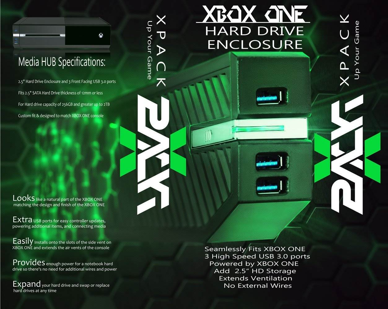 XPACK XBOX ONE Hard Drive Enclosure and USB Media Hub