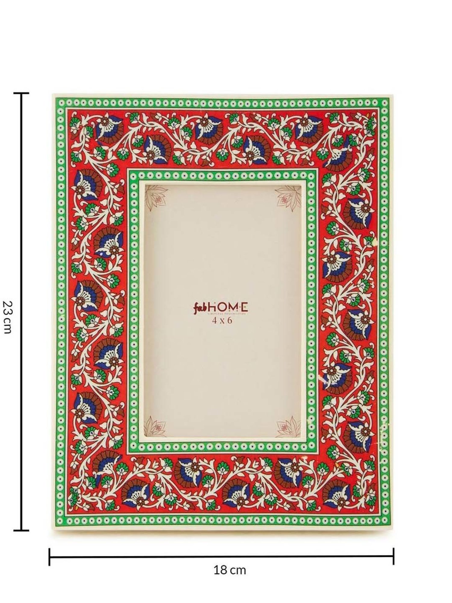 Fabindia Home Multicolor Resin Ahava Printed Photo Frame