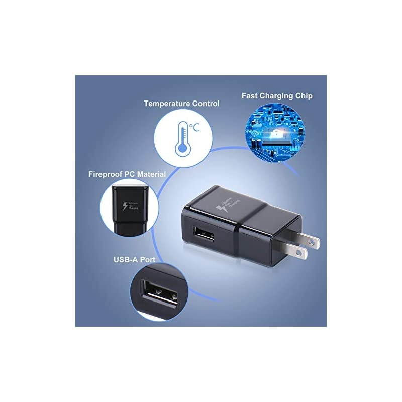 Adaptive Fast Wall Charger Adapter 4Pack  Quick Charging Block Compatible with Samsung Galaxy S9 S8 S10 EdgeActivePlus Note 9 8 LG G6 5 V20 30 HTC Moto Black