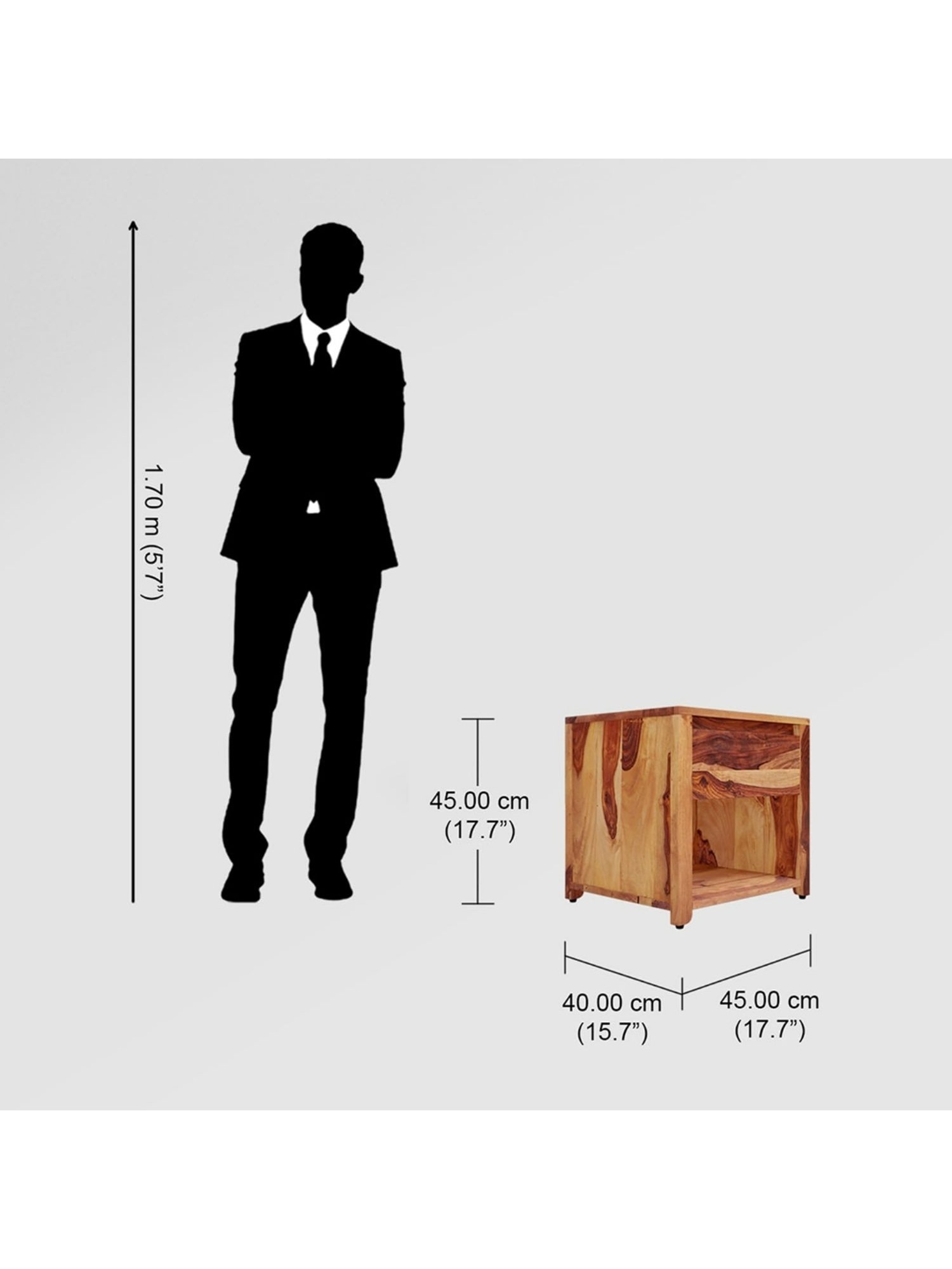 Ikiriya Avina Solid Dark Brown Wood End Table