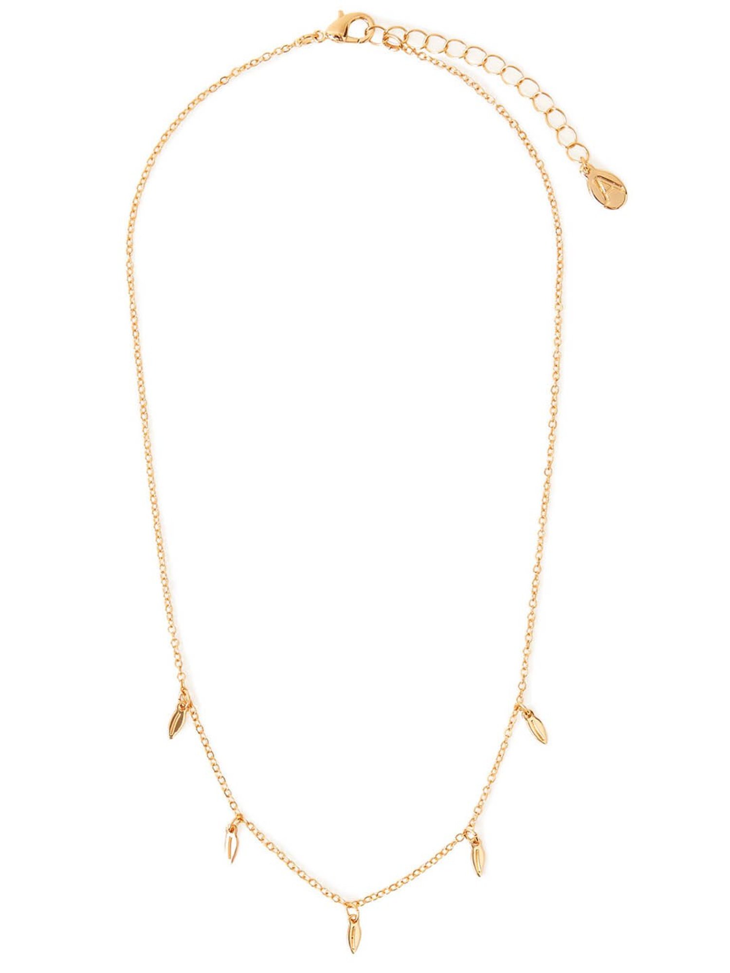 Accessorize London Gold Leaf Station Necklace for Women