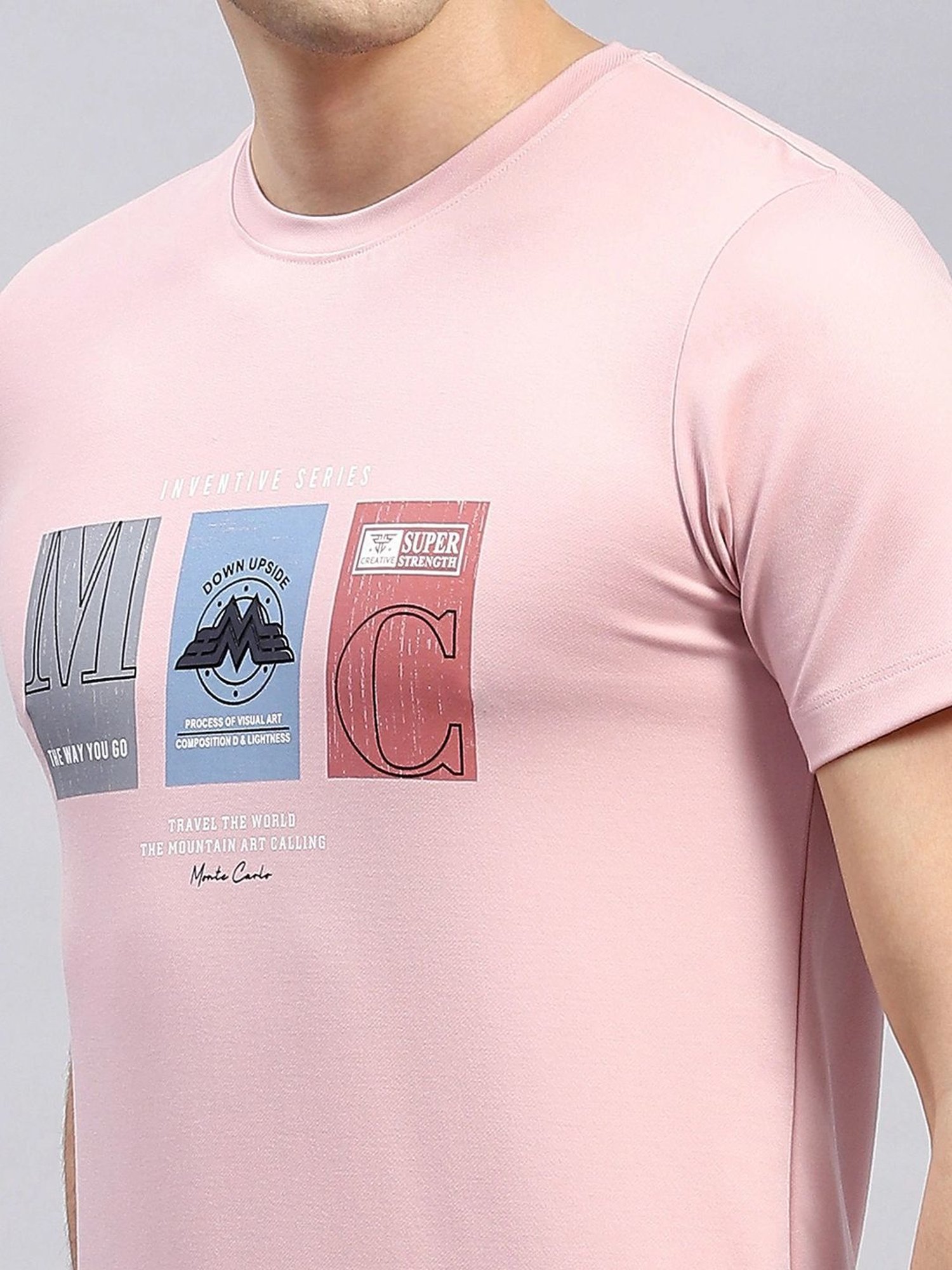 Monte Carlo Pink Regular Fit Printed T-Shirt