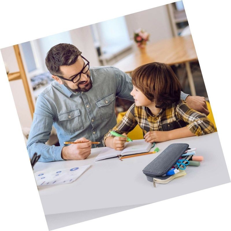 Puroma Pencil Case with 2 Compartments, Zipper Large Storage Pens Pouch Bag f...