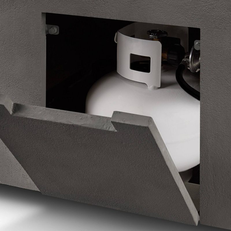 Caraga Casual Rectangle Propane Fire Table Carbon - Jensen Co.