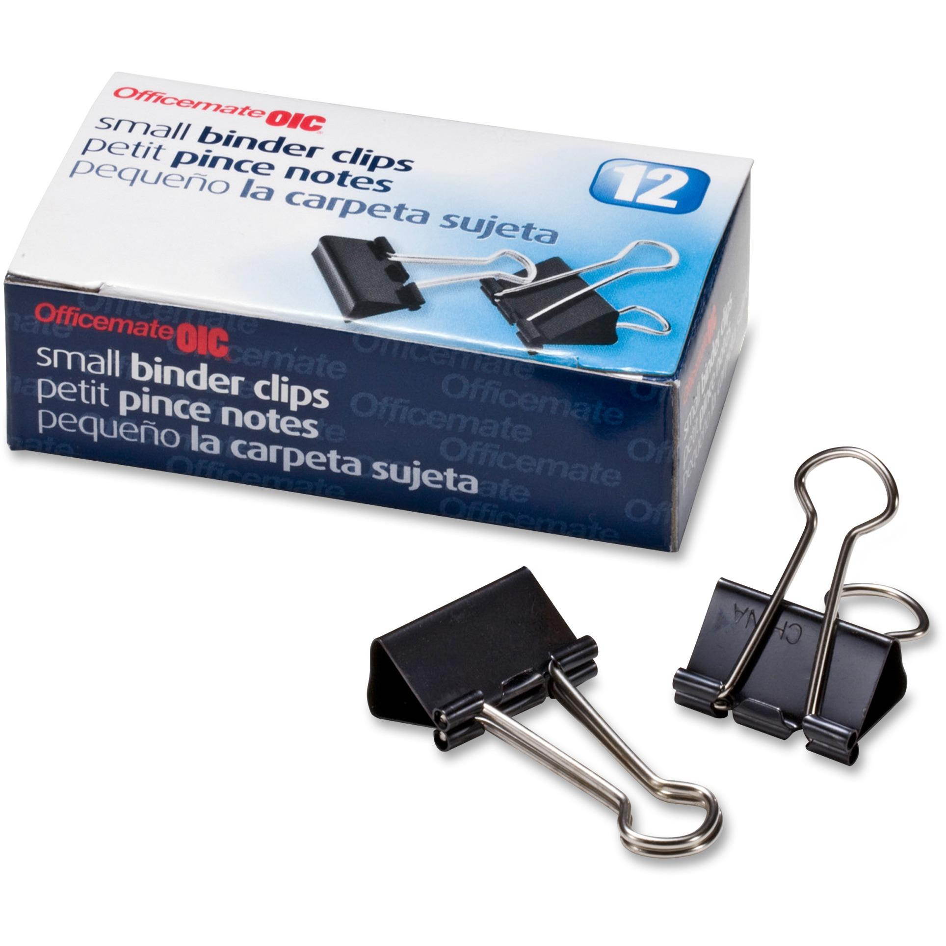 OIC Binder Clip Small - 0.75" Width - 12 / Box - Black