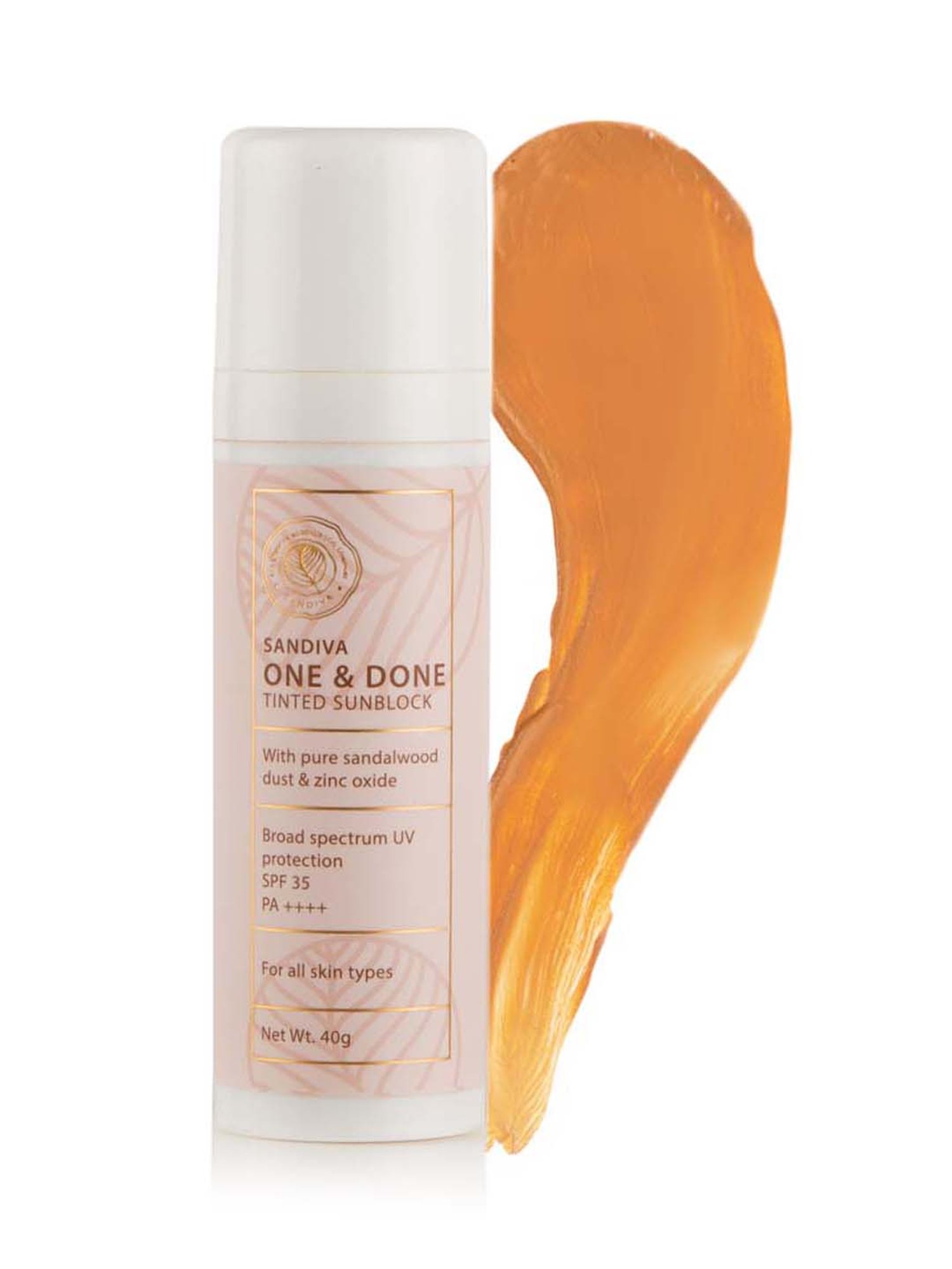 SANDIVA One & Done Tinted Sunblock with Sandalwood, SPF 35+ and PA+++ (22) - 40 gm