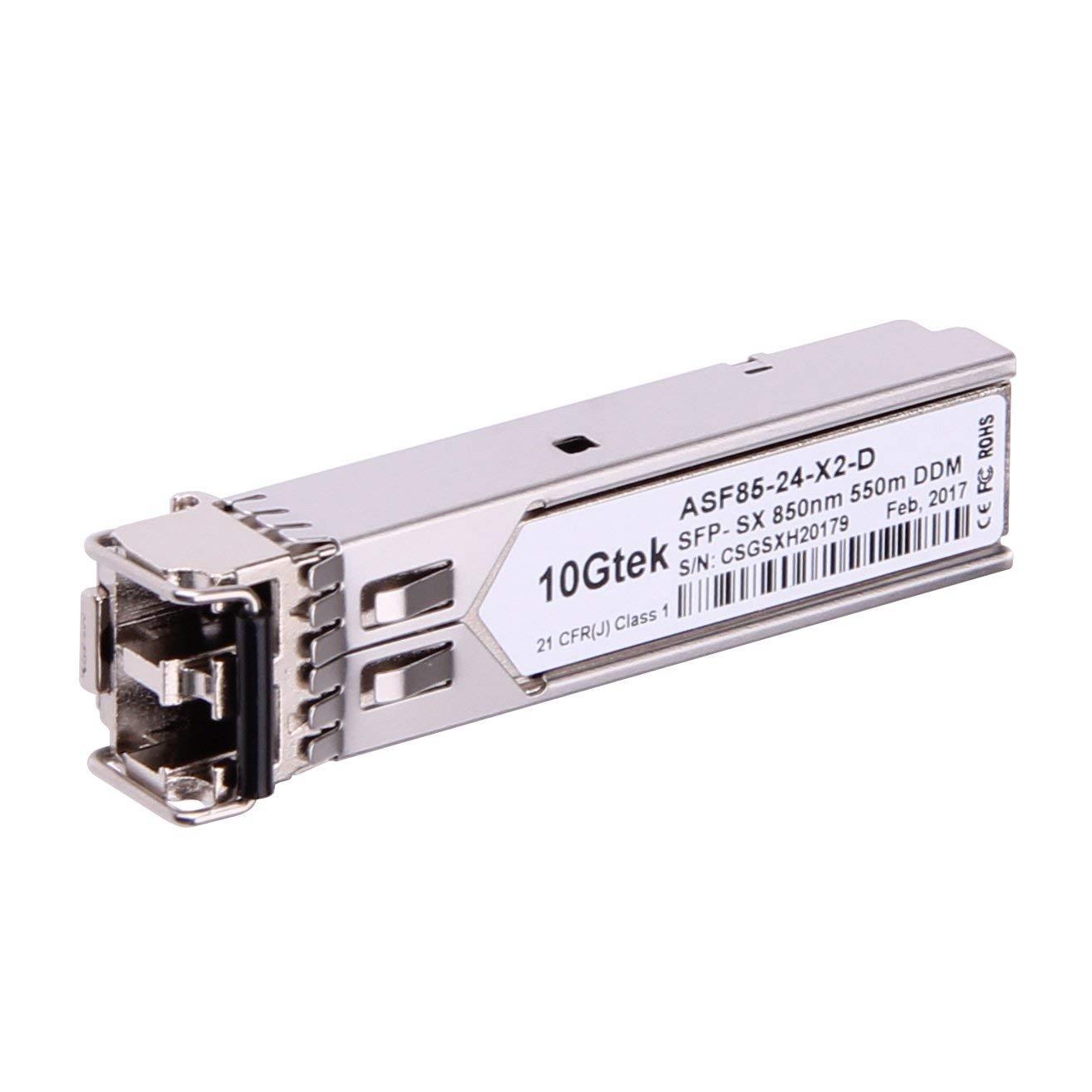 Gigabit SFP LC Multi-mode Transceiver, 1000BASE-SX Mini-GBIC Module for Cisco GLC-SX-MMD/GLC-SX-MM/SFP-GE-S, Ubiquiti UF-MM-1G, Mikrotik S-85DLC05D, D-Link, Netgear, TP-Link (850nm, DDM, 550m)