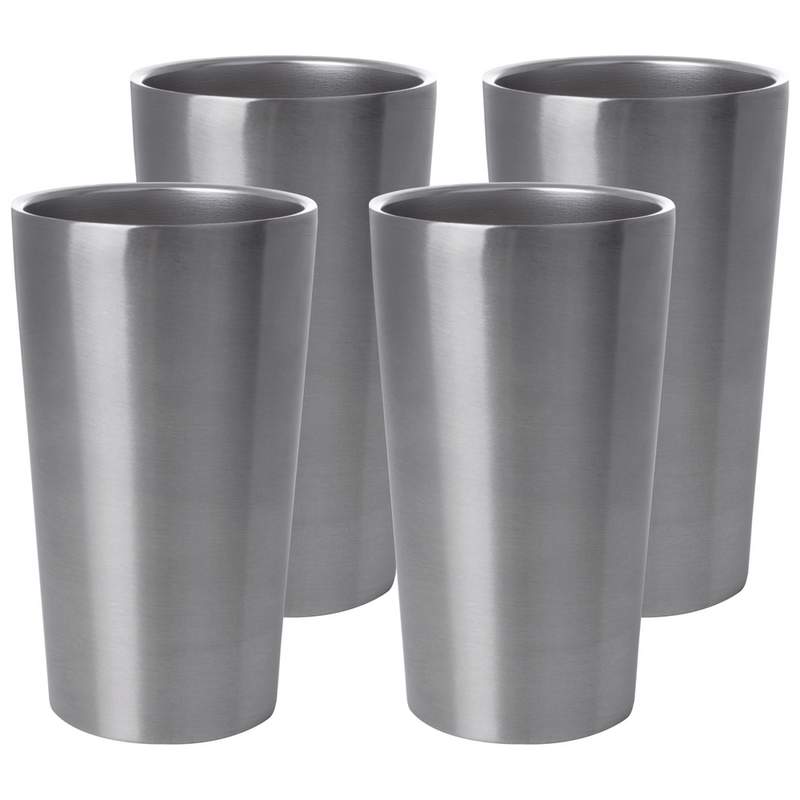 Maxam® Stainless Steel 4pc Double Wall 13oz Tumbler Set