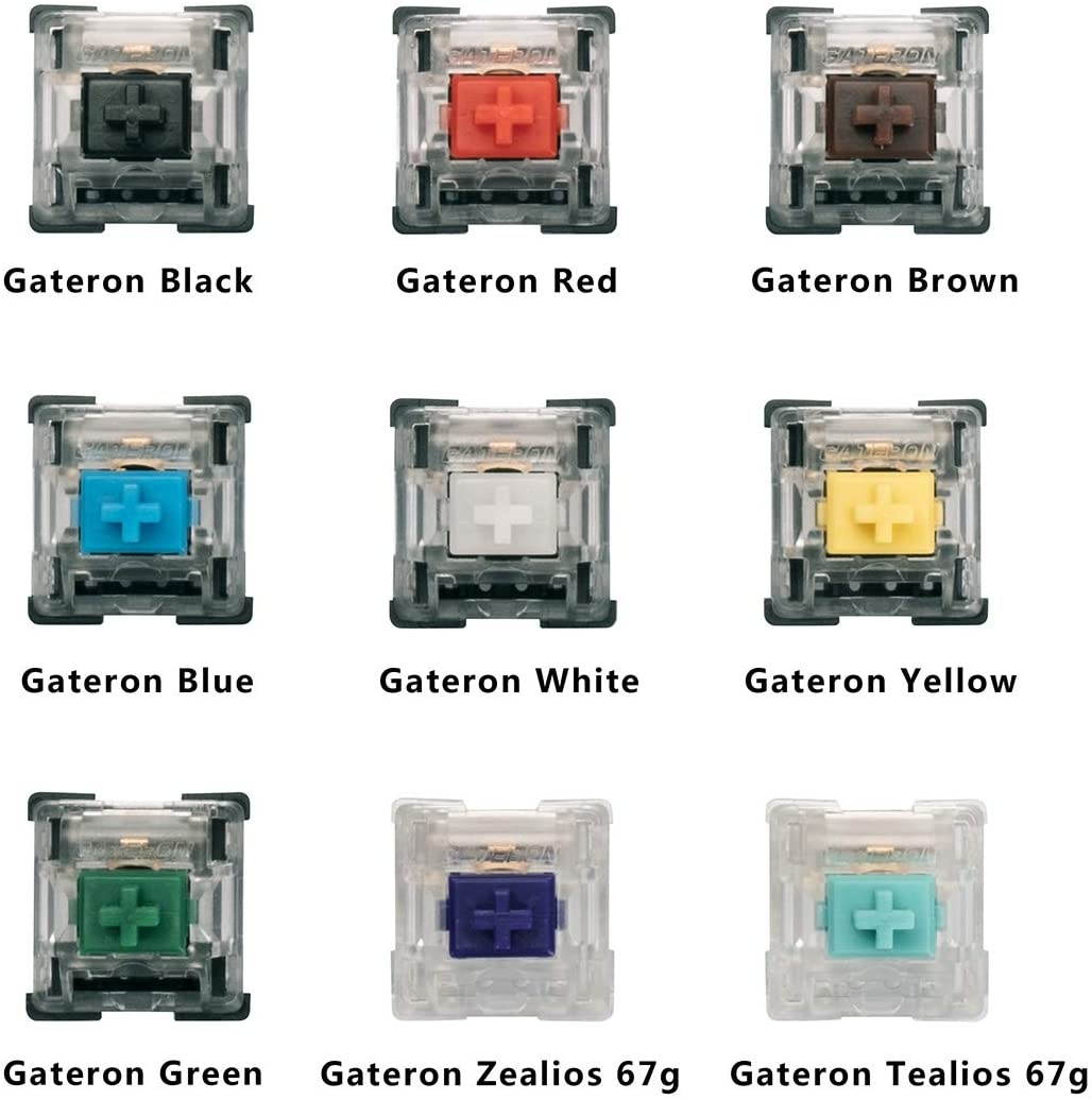 9-Key Gateron Switch Tester, Velocifire Switch Testing Tool for Mechanical Keyboards, with Clear Keycaps and O Rings