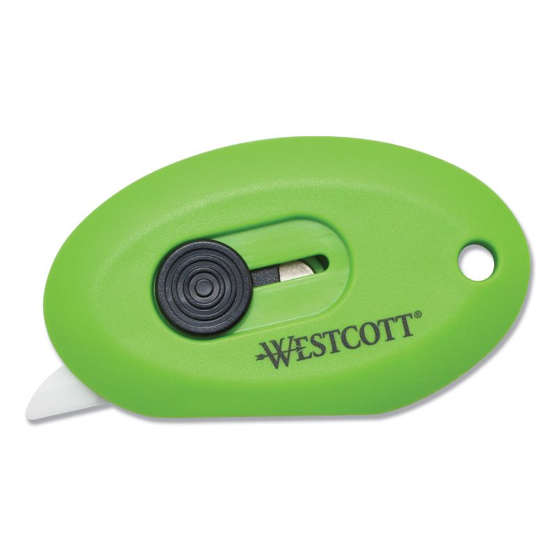 Westcott Compact Safety Ceramic Blade Box Cutter 2.5" Retractable Blade Green 16474