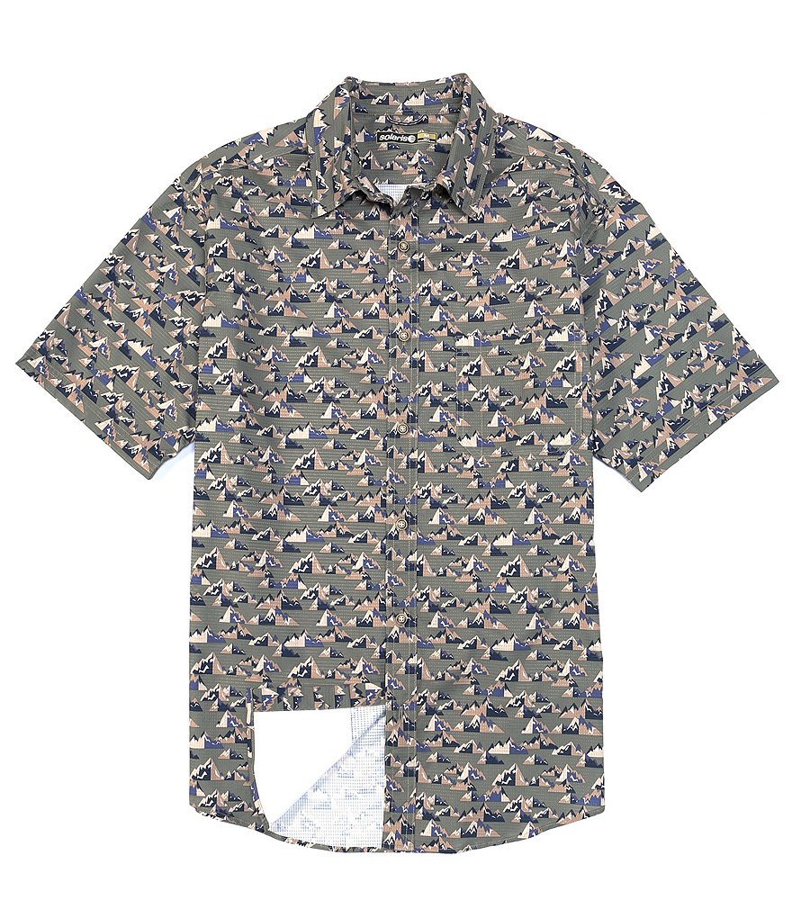 Short Sleeve Mountain Print Sportshirt