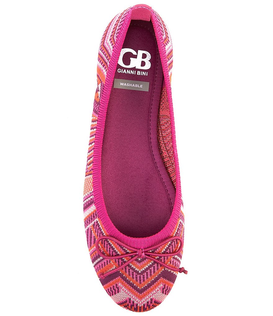 GB Bigg-Starr-A Tribal Print Flyknit Washable Ballet Flats