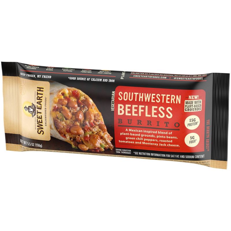 Sweet Earth Frozen Southwestern Beefless Burrito - 5.5oz