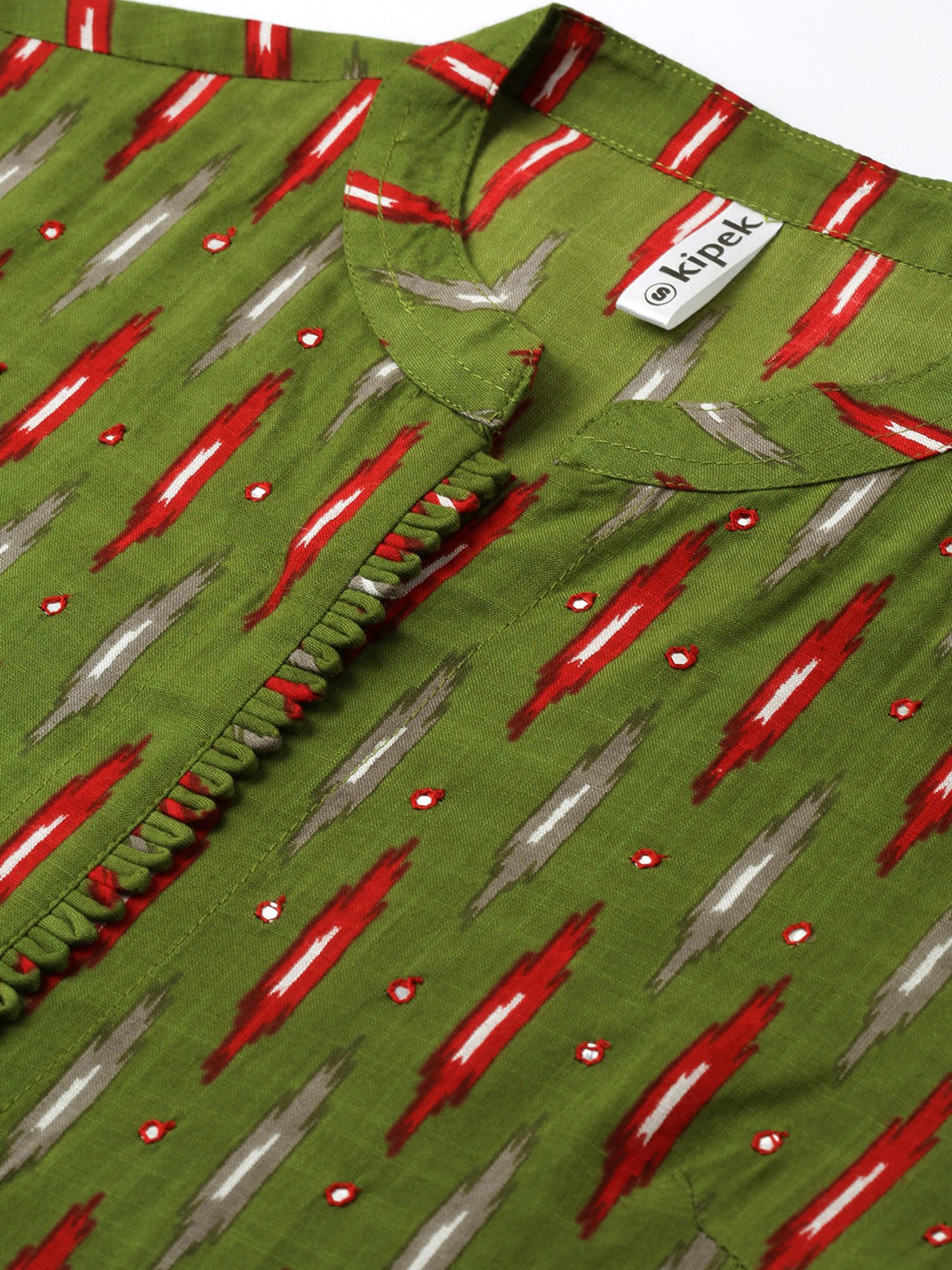 Kipek Green Rayon Printed Kurta