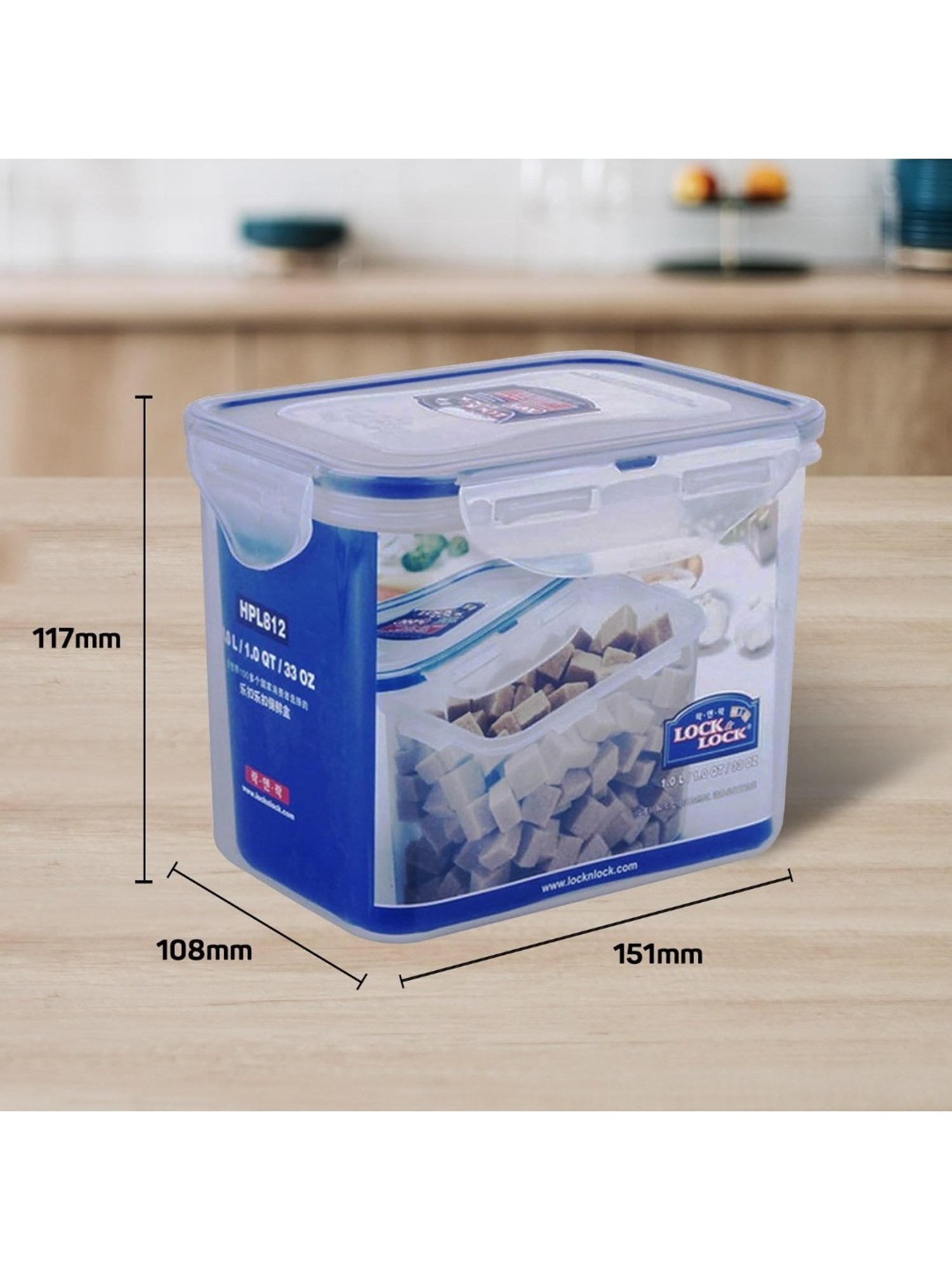 Lock & Lock Transparent Plastic Airtight Food Storage Containers with Lid - Set of 3