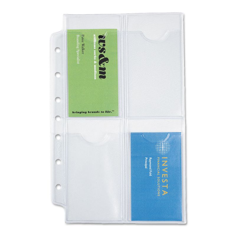Day-Timer Business Card Holders for Looseleaf Planners 5 1/2 x 8 1/2 5/Pack 87225