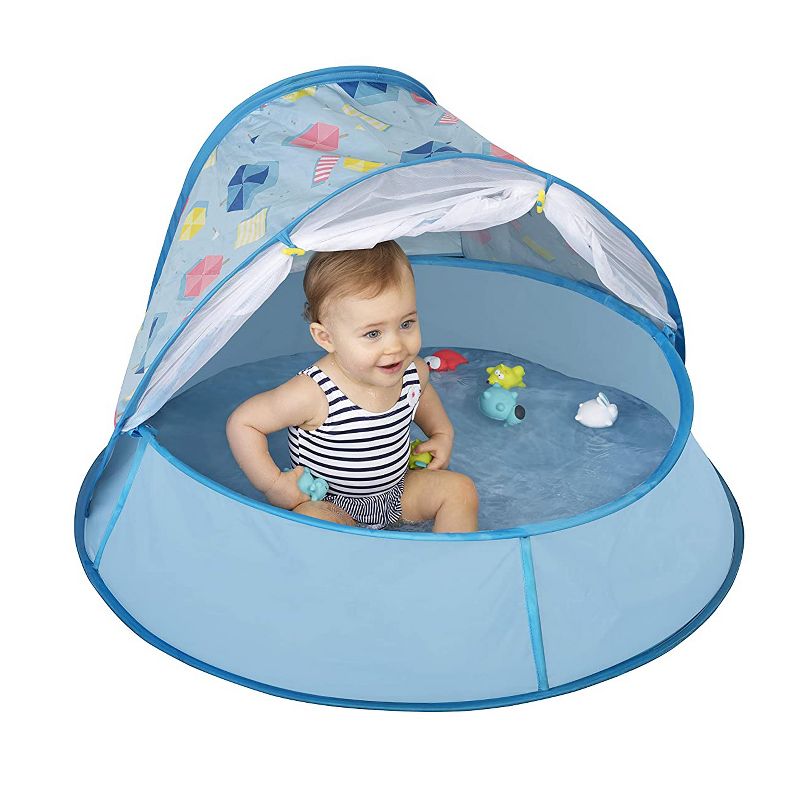 Summer Waves Small Plastic Frame 4ft x 4ft x 12in Kids Toddler Baby Kiddie Swimming Pool, Blue