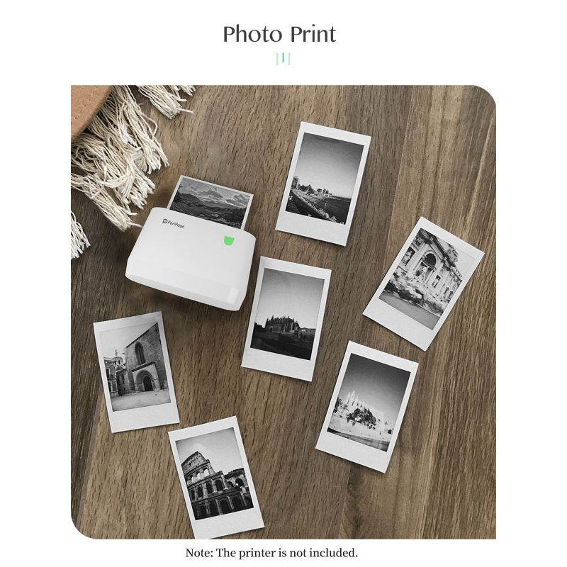 PeriPage 77 x 30mm Self-Adhesive Thermal Paper Sticker BPA-Free Printable Sticky Paper Roll Waterproof Oil-proof Friction-proof for PeriPage A9/A9s/A9 Pro/A9 Max/A9s Max Mini Pocket Mobile Printer, 3