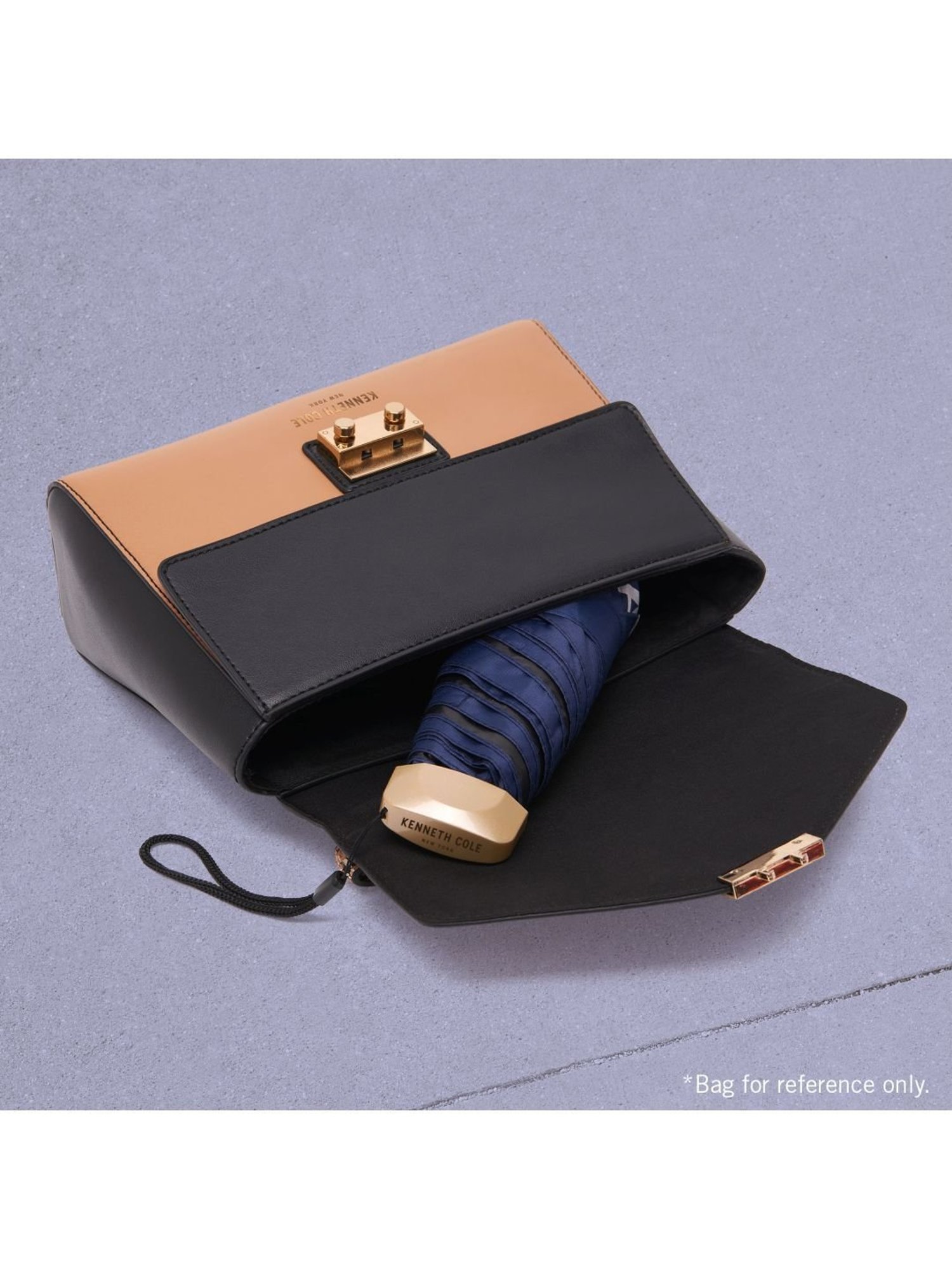 Kenneth Cole New York Mini 3 Fold UV Protection Navy Blue Umbrella