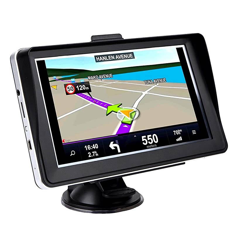 inches Car GPS, 8GB Navigation System for Cars Lifetime Map Updates Touch Screen Real Voice Direction
