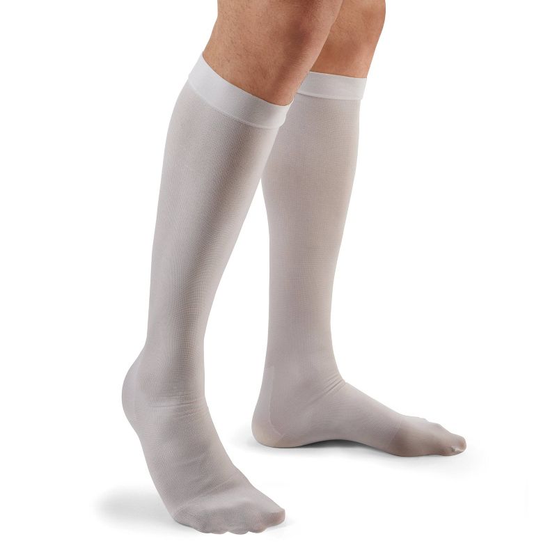FUTURO Anti-Embolism Stockings Knee Length Closed Toe - Medium Regular - White