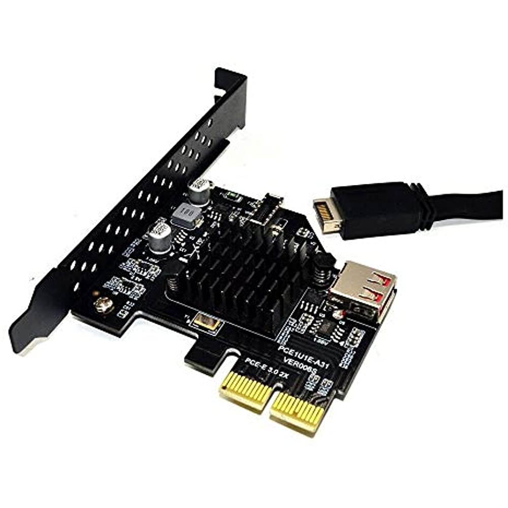 axGear PCIe to USB 3.1 Type E Front Panel Socket Adapter Card Express for Motherboard